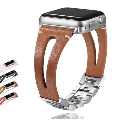 Premium Leather W Strap & Band for I Series 7 6 5