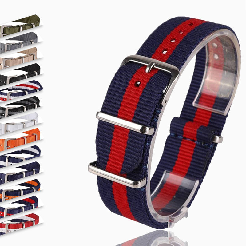 stripe.png Stylish Army Sports High Quality Fabric Nylon W band, Accessories Buckle Belt For 007 James Bond 18 20 22mm W Strap Suitable for Men - Image 1